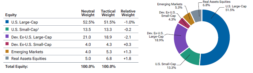 Tactical Allocation Weights: Equity