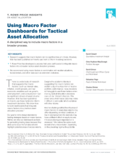 Using Macro Factor Dashboards for Tactical Asset Allocation