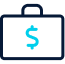 Briefcase illustration with a dollar sign.