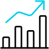 icon of bar graph trending upwards
