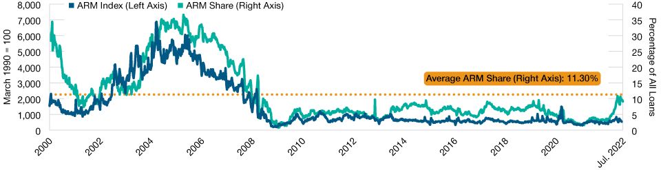 Adjustable rate mortgage (ARM) loan trends